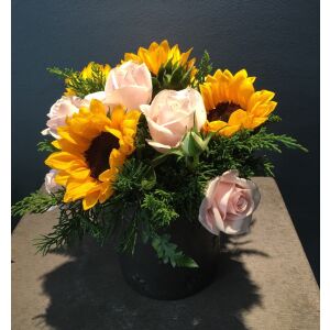 Seasonal flowers in vase