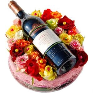 Wijnarrangement rozen